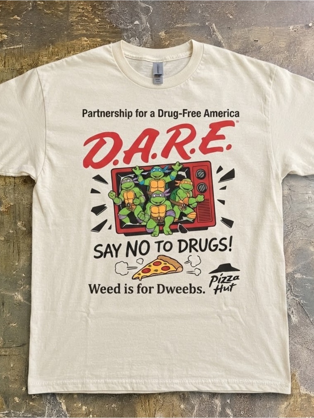 Gildan White Ninja Turtles x Pizza Hut Graphic Short Sleeve Tee